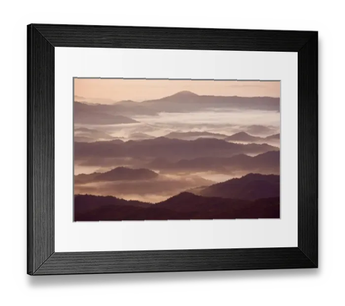 Framed Print : Morning fog in the southern Appalachian Mountains, from Grandfather Mountain, North Framed Print : Morning fog in the southern Appalachian Mountains, from Grandfather Mountain, North