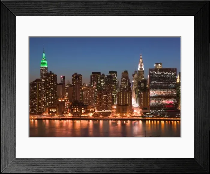 Framed Print : USA, New York, New York City, Manhattan: Aerial Evening View of Midtown Manhattan Framed Print : USA, New York, New York City, Manhattan: Aerial Evening View of Midtown Manhattan