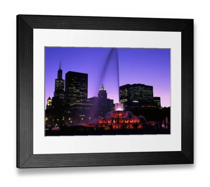 Framed Print : USA, IL, Chicago. Buckingham Fountain in Grant Park, Sears Tower and the skyline Framed Print : USA, IL, Chicago. Buckingham Fountain in Grant Park, Sears Tower and the skyline