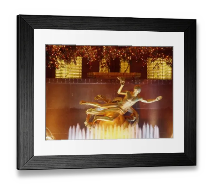 Framed Print : USA, New York, New York City, Statue of Prometheus, Rockafller Center December Evening Framed Print : USA, New York, New York City, Statue of Prometheus, Rockafller Center December Evening