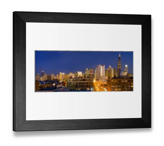 Framed Print : Chicago, Illinois, skyline shot from West Loop at dusk Framed Print : Chicago, Illinois, skyline shot from West Loop at dusk