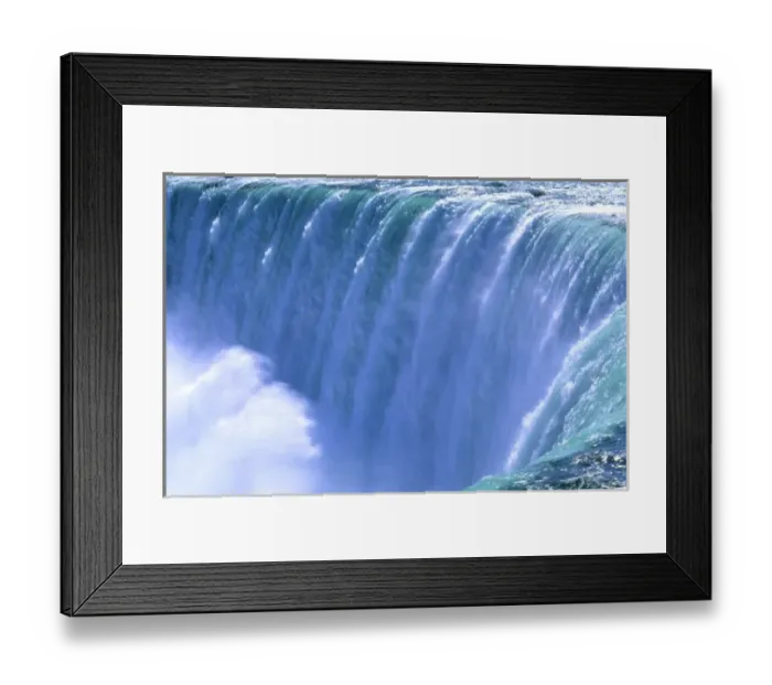 Framed Print : On the Edge of Powerful Niagara Falls, New York and Canada