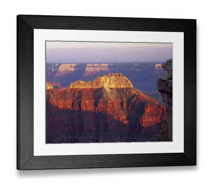 Framed Print : Grand Canyon National Park, Arizona, USA. Mencius Temple at sunset. View from near Point Sublime