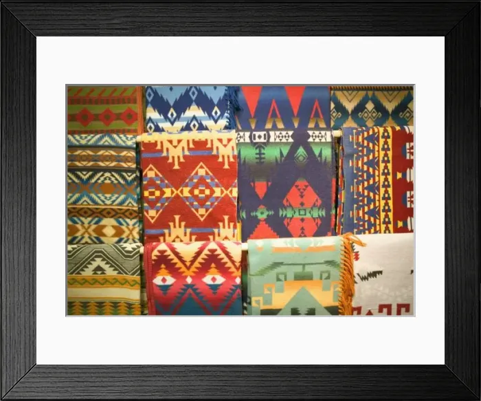 Framed Print : USA, New Mexico, Santa Fe: Indian Pattern Blankets for Sale Framed Print : USA, New Mexico, Santa Fe: Indian Pattern Blankets for Sale