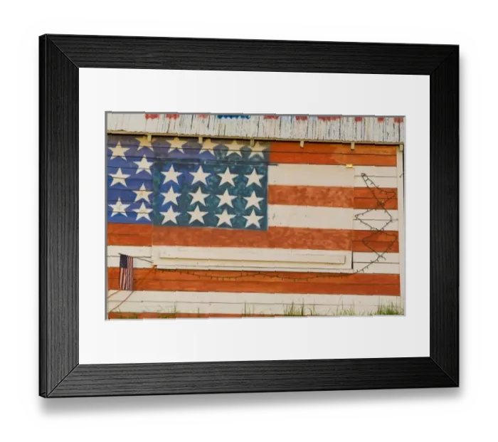 Framed Print : American flag painted onto fireworks stand near Potlatch Idaho Framed Print : American flag painted onto fireworks stand near Potlatch Idaho