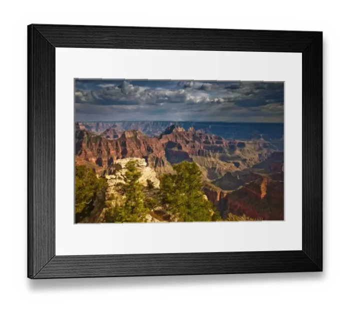 Framed Print : View from North Rim Visitor Center - Grand Canyon National Park, AZ