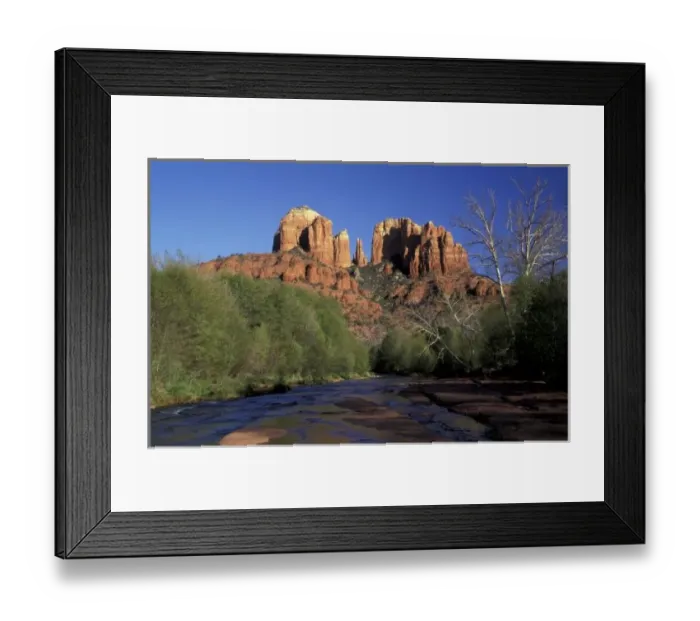 Framed Print : NA, USA, Arizona, Sedona. Cathedral Rock and Oak Creek at Red Rock Crossing Framed Print : NA, USA, Arizona, Sedona. Cathedral Rock and Oak Creek at Red Rock Crossing