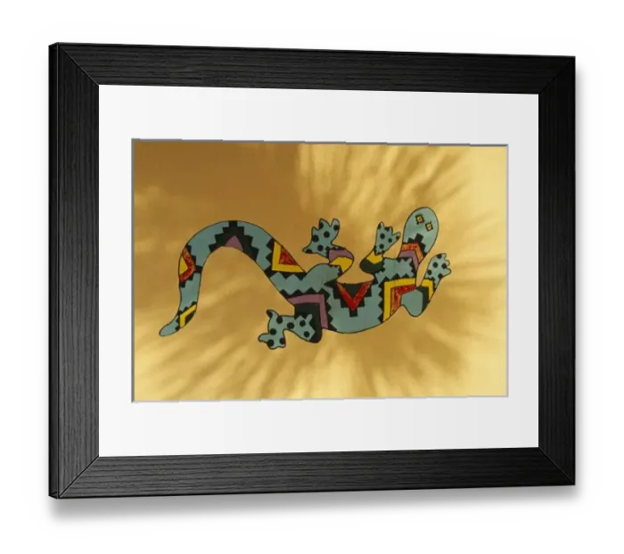 Framed Print : Painted gecko lizard