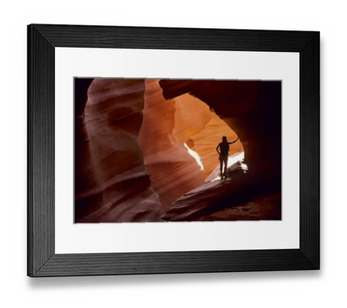 Framed Print : Hiking in the Corkscrew section of Antelope Canyon on the Navajo Nation in northern Arizona Framed Print : Hiking in the Corkscrew section of Antelope Canyon on the Navajo Nation in northern Arizona