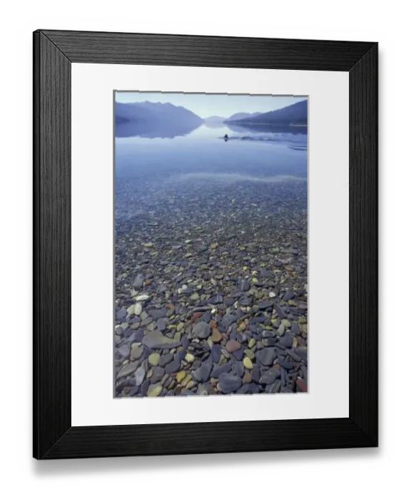 Framed Print : NA, USA, Montana, Glacier NP Rocks in Lake McDonald