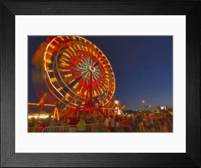 Framed Print : Ferris wheel at dusk at the Northwest Montana Fair in Kalispell, Montana, USA