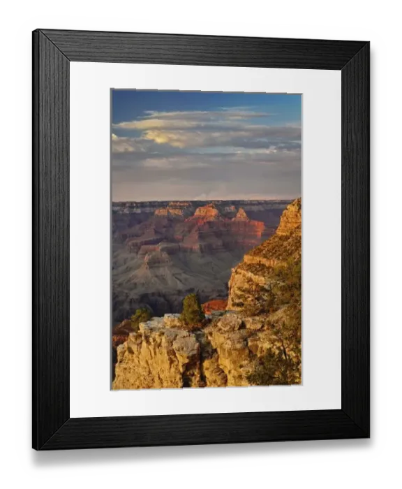 Framed Print : Grand Canyon from the south rim at sunset, Grand Canyon National Park, Arizona