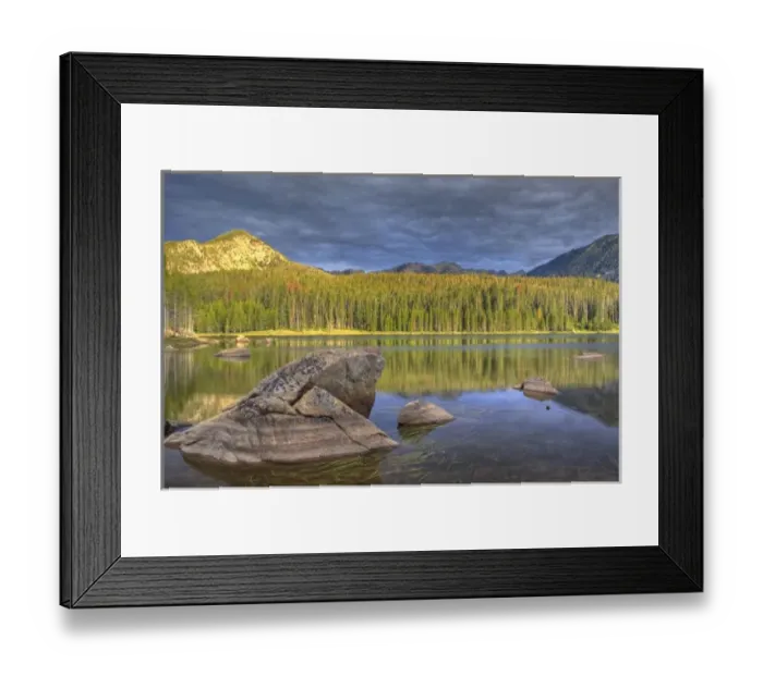 Framed Print : Minneopa Lake catches dramatic morning light in the Pioneer Mountains near Dillon Montana