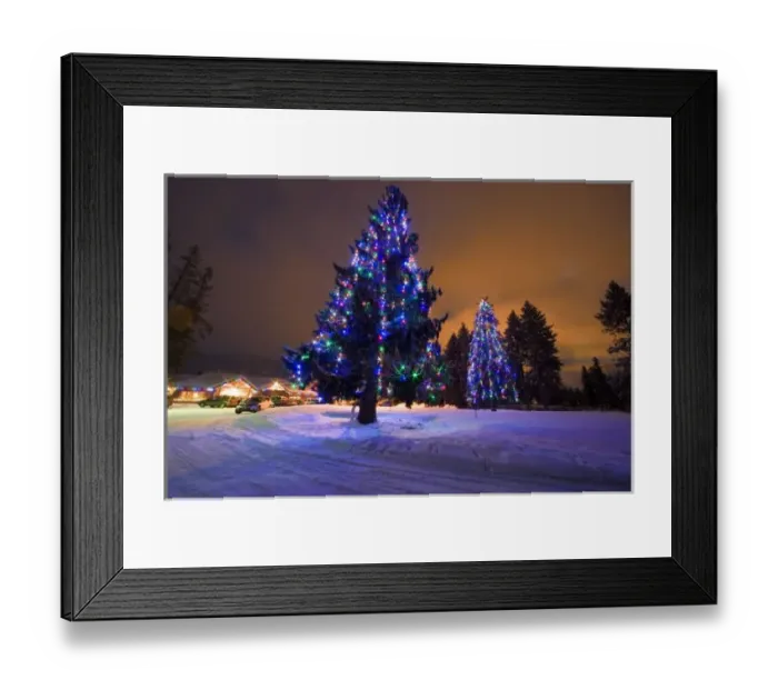 Framed Print : Amazing dusk light and Christmas lights at the Whitefish Lake Golf course in Whitefish Framed Print : Amazing dusk light and Christmas lights at the Whitefish Lake Golf course in Whitefish