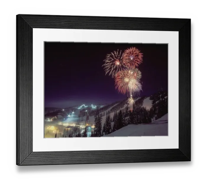 Framed Print : Fireworks at Big Mountain Resort in Whitefish, Montana
