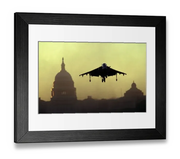 Framed Print : A Harrier jet landing Framed Print : A Harrier jet landing