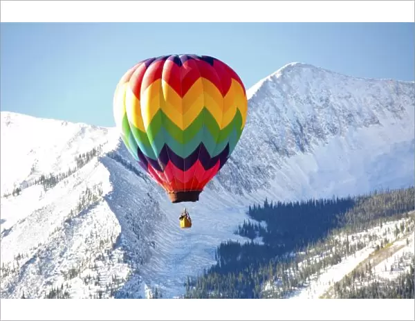 Noth America, USA, Colorado, Mt. Crested Butte, Hot Air Balloons In the Blue Sky