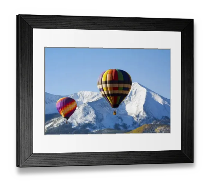 Framed Print : Noth America, USA, Colorado, Mt. Crested Butte, Hot Air Balloons In the Blue Sky