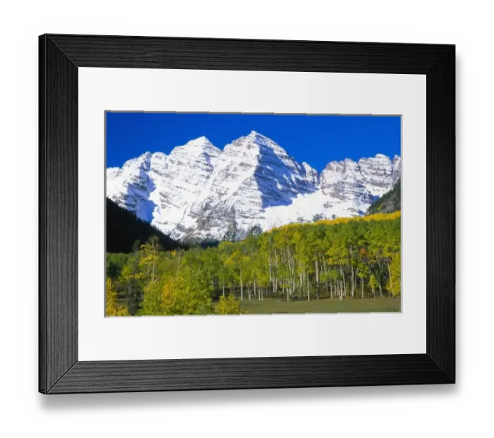 Framed Print : Maroon Bells with autumn aspen forest
