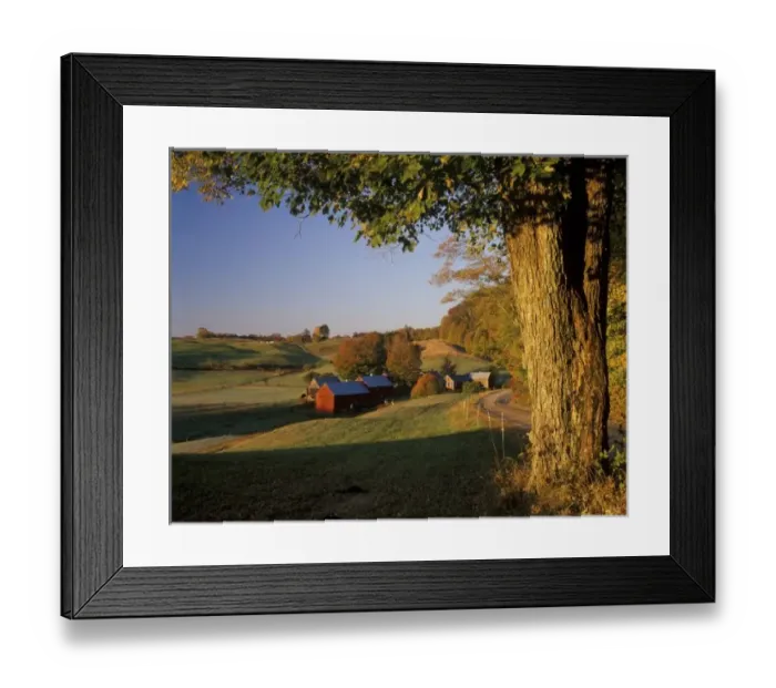 Framed Print : USA, Vermont, south Woodstock, Jenne Farm at sunrise Framed Print : USA, Vermont, south Woodstock, Jenne Farm at sunrise