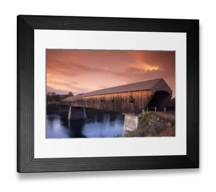 Framed Print : The longest covered bridge in the United States located in Windsor, Vermont Framed Print : The longest covered bridge in the United States located in Windsor, Vermont
