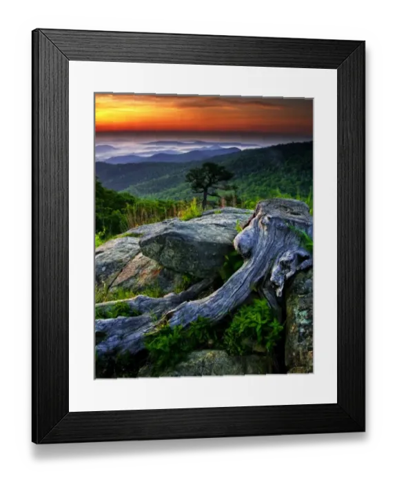 Framed Print : USA, Virginia, Shenandoah National Park. Sunrise view of park from Skyline Drive
