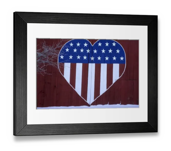 Framed Print : Flag in heart shape painted on barn after 9-11. Whitman County Washington state PR (MR) Framed Print : Flag in heart shape painted on barn after 9-11. Whitman County Washington state PR (MR)