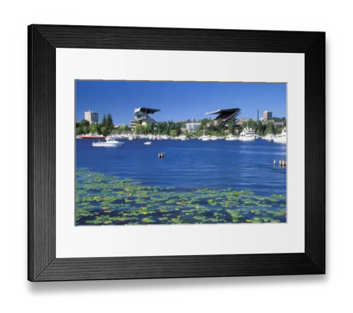 Framed Print : North America, USA, Washington State, Seattle, Lake Washington. Husky Stadium with Framed Print : North America, USA, Washington State, Seattle, Lake Washington. Husky Stadium with