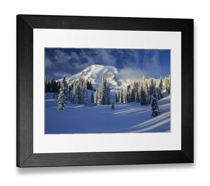 Framed Print : WA, Mt. Rainier NP, Mt. Rainier and Paradise Valley after snow storm Framed Print : WA, Mt. Rainier NP, Mt. Rainier and Paradise Valley after snow storm