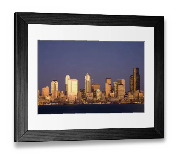 Framed Print : WA, Seattle, Seattle skyline and Elliott Bay, view from Alki Framed Print : WA, Seattle, Seattle skyline and Elliott Bay, view from Alki