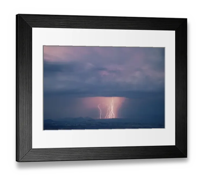 Framed Print : UT, US, Thunderstorm over Cathedral Valley, Capitol Reef NP, dusk, from Boulder Mountain