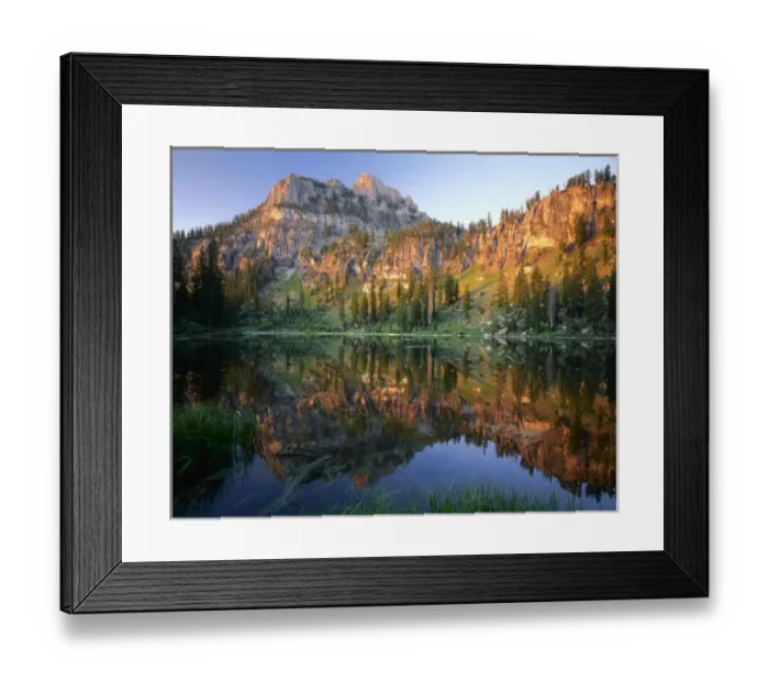Framed Print : UTAH. USA. Mt. Magog reflected in White Pine Lake at sunrise. Bear River Range. Wasatch-Cache Framed Print : UTAH. USA. Mt. Magog reflected in White Pine Lake at sunrise. Bear River Range. Wasatch-Cache