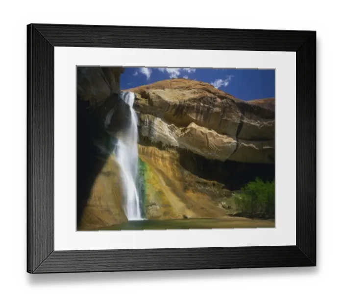Framed Print : GRAND STAIRCASE-ESCALANTE NATIONAL MONUMENT, UTAH. USA. Lower Calf Creek Falls. Escalante Framed Print : GRAND STAIRCASE-ESCALANTE NATIONAL MONUMENT, UTAH. USA. Lower Calf Creek Falls. Escalante