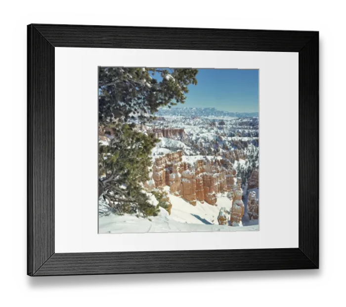 Framed Print : USA, Utah, Bryce Canyon NP. Snow fall on Bryce Canyon National Park, Utah, fills the canyons