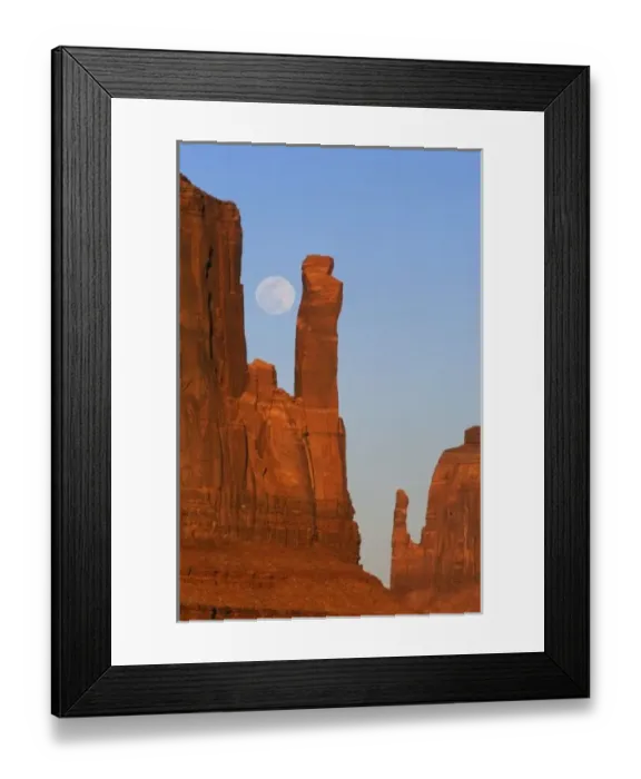 Framed Print : North America, U. S. A. Utah, Monument Valley, Moonrise at Mittens Framed Print : North America, U. S. A. Utah, Monument Valley, Moonrise at Mittens