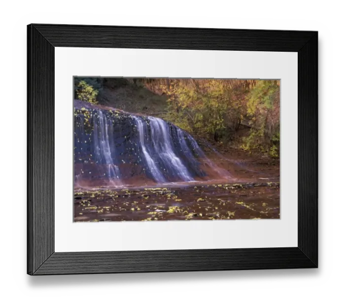 Framed Print : North America, USA, Utah, Zion National Park. left fork of North Creek waterfall