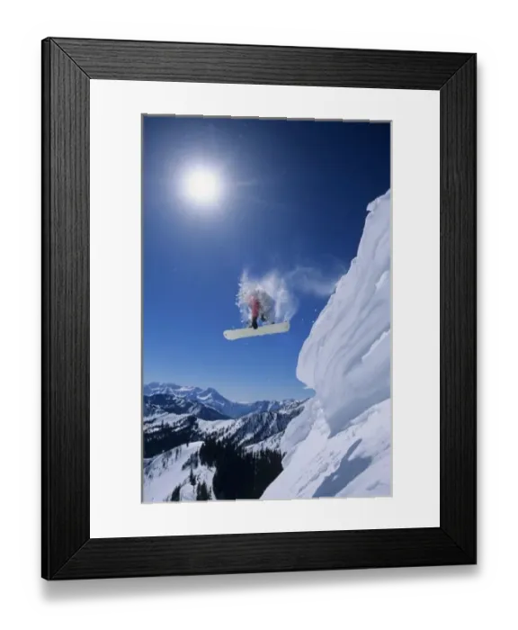 Framed Print : Jumping into Snake Creek Canyon from Clayton Peak near Brighton Resort, Wasatch Mountains, Utah