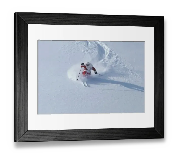 Framed Print : Santa Skiing at Snowbird Ski Resort, Wasatch Mountains, Utah. (MR)