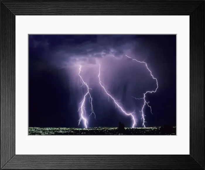 Framed Print : Lightning over Salt Lake Valley, Utah Framed Print : Lightning over Salt Lake Valley, Utah