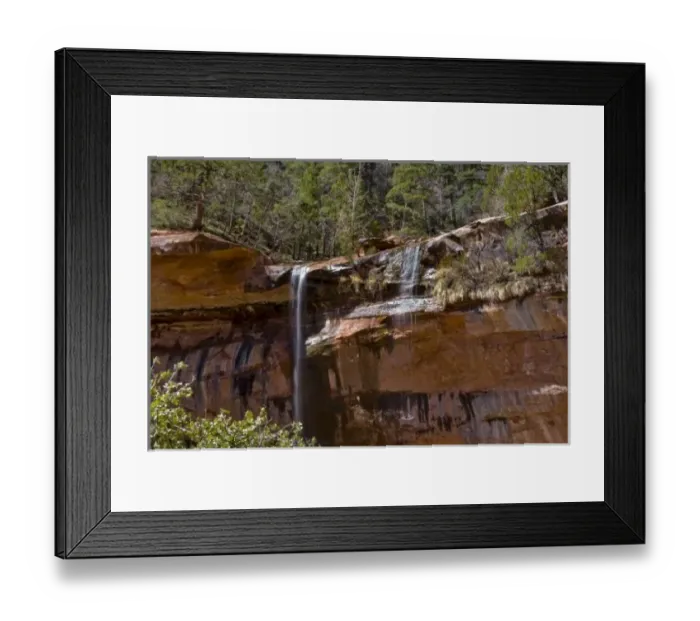 Framed Print : USA, Utah, Zion National Park, Water Falls at the Lower Emerald Pools Framed Print : USA, Utah, Zion National Park, Water Falls at the Lower Emerald Pools