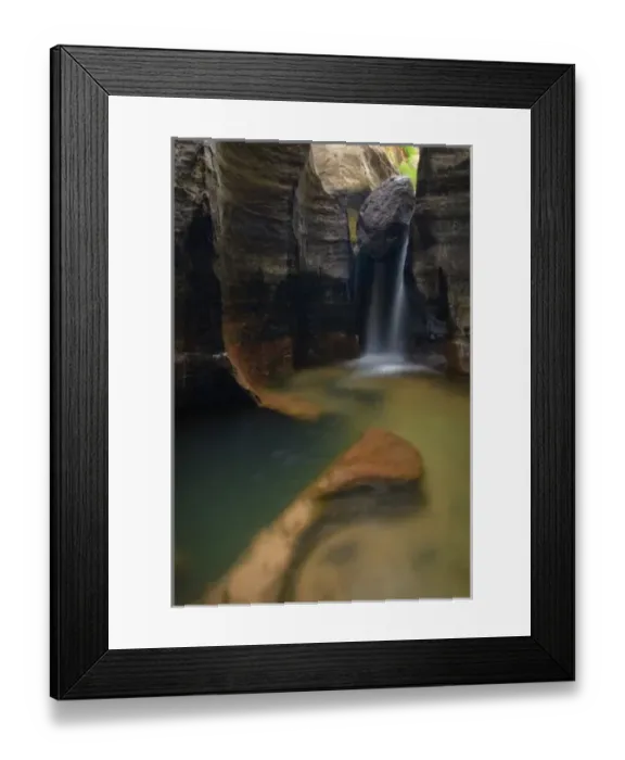 Framed Print : USA, Utah, Zion National Park. Keyhole Falls in the Subway on the Left Fork Framed Print : USA, Utah, Zion National Park. Keyhole Falls in the Subway on the Left Fork