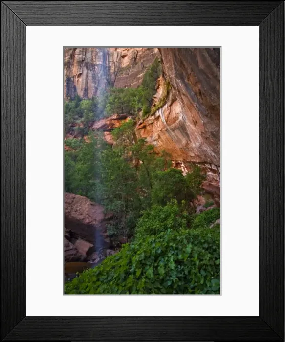 Framed Print : USA, Utah, Zion Natoinal Park. Falls in the Emerald Pools Framed Print : USA, Utah, Zion Natoinal Park. Falls in the Emerald Pools