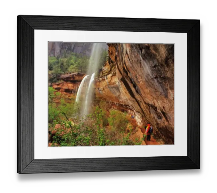 Framed Print : Hiking The Emerald Pools Trail in Zion National Park Utah