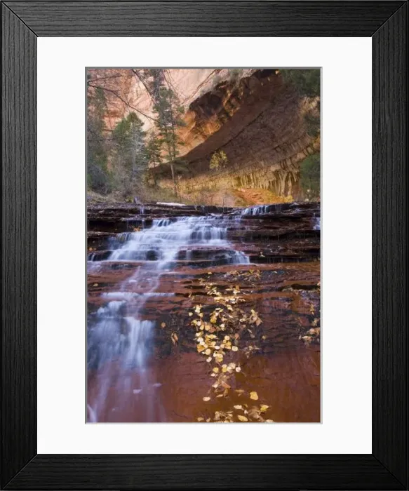 Framed Print : Archangel cascades in the Left Fork of the Virgin River in Zion National Park in Framed Print : Archangel cascades in the Left Fork of the Virgin River in Zion National Park in