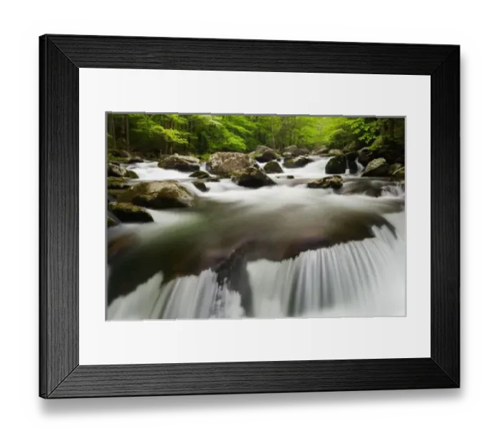 Framed Print : USA; Tennessee; Great Smoky Mountain NP; Cascade in Middle Prong Little River Framed Print : USA; Tennessee; Great Smoky Mountain NP; Cascade in Middle Prong Little River