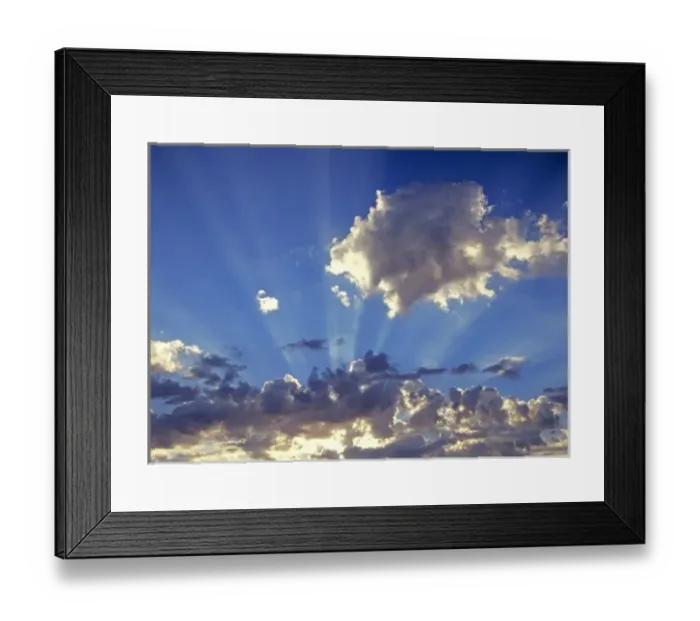 Framed Print : USA, Oregon, Bend. Sun rays fill the sky near Bend in Central Oregon Framed Print : USA, Oregon, Bend. Sun rays fill the sky near Bend in Central Oregon