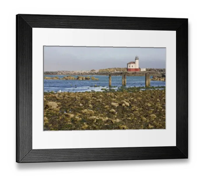 Framed Print : OR, Oregon Coast, Bandon, Coquille River lighthouse, built in 1896, last lighthouse