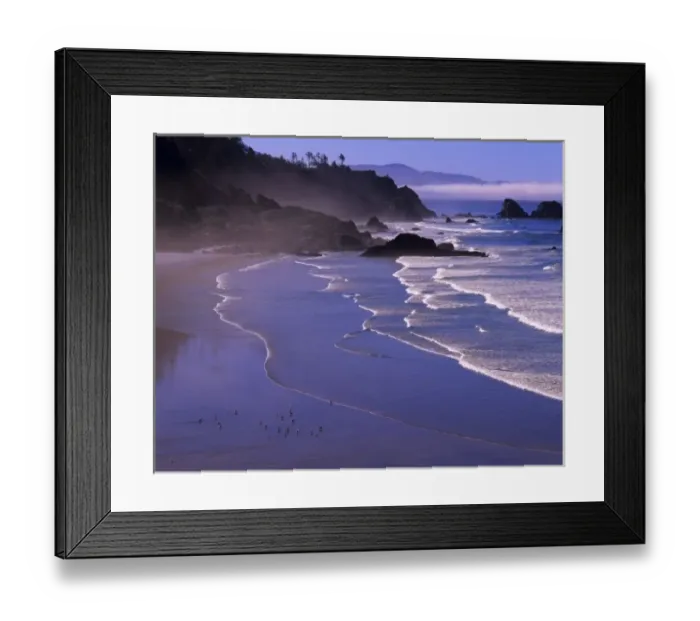 Framed Print : OR, Oregon Coast, Ecola SP, Indian Beach with fog Framed Print : OR, Oregon Coast, Ecola SP, Indian Beach with fog