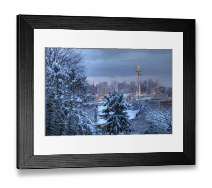 Framed Print : WA, Seattle, Kerry Park, view of the Space Needle, with fresh snow. (Not available Framed Print : WA, Seattle, Kerry Park, view of the Space Needle, with fresh snow. (Not available