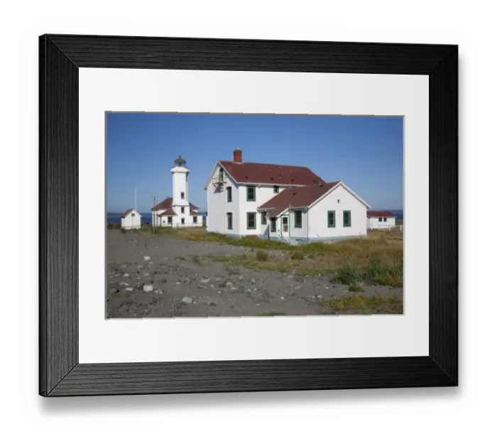 Framed Print : USA, Washington, Port Townsend, Point Wilson lighthouse, built 1913, at entrance